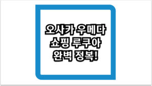 오사카 우메다 쇼핑 루쿠아 완벽 정복!