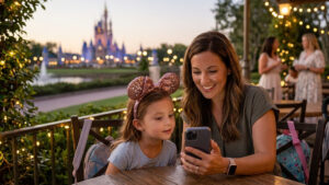 야외 테라스의 마법 같은 골든 아워