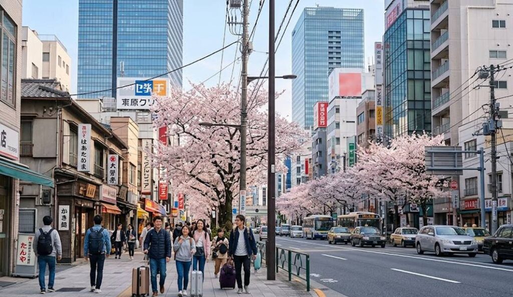 도쿄 스카이라이너 나리타 공항 넥스 도착지 풍경