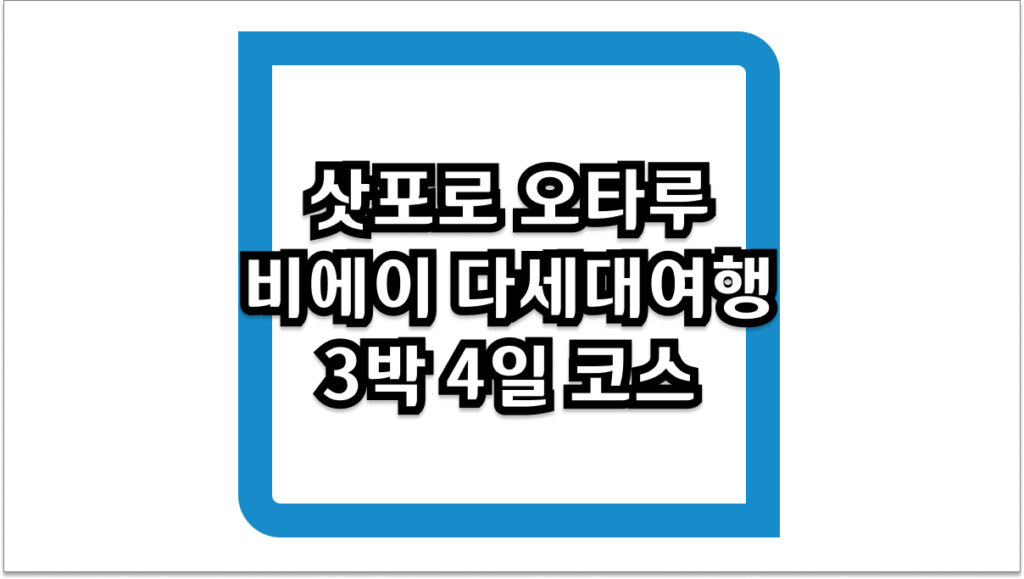 삿포로 오타루 비에이 다세대여행 코스 부모님 아이 모두 만족하는 3박 4일 일정
