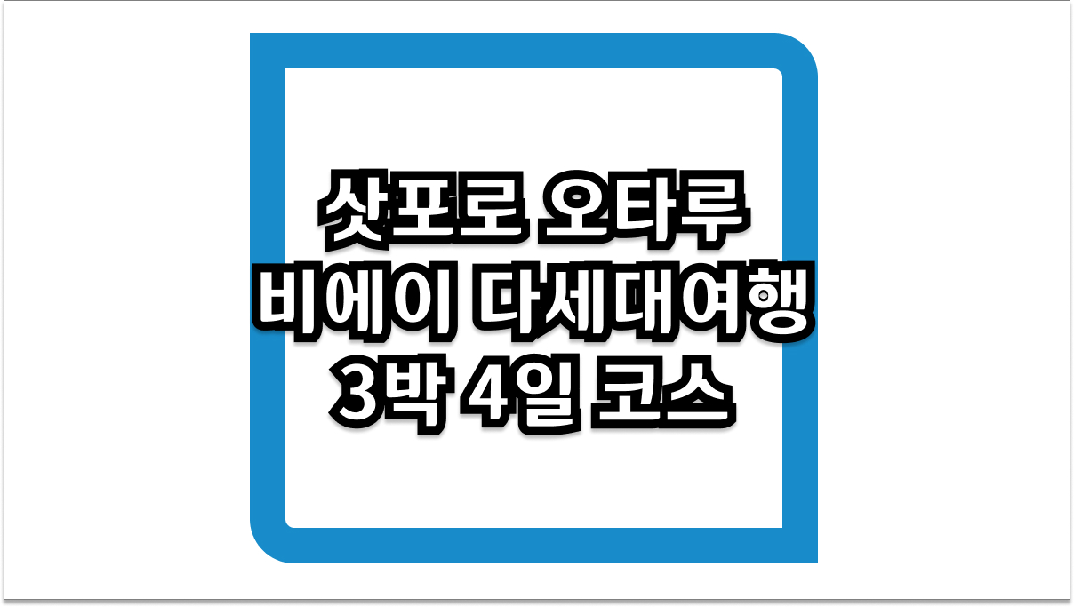 삿포로 오타루 비에이 다세대여행 코스 부모님 아이 모두 만족하는 3박 4일 일정
