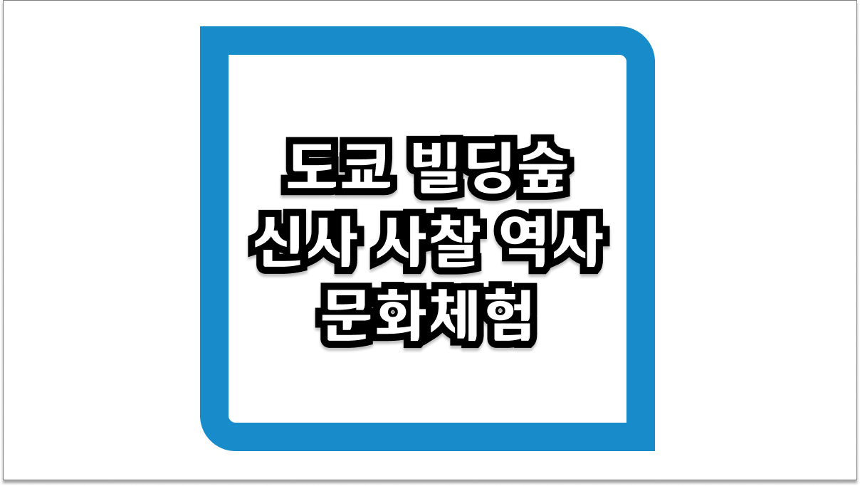 도쿄 빌딩숲 신사 사찰 역사 문화체험 도심 속 과거로의 시간 여행 2026